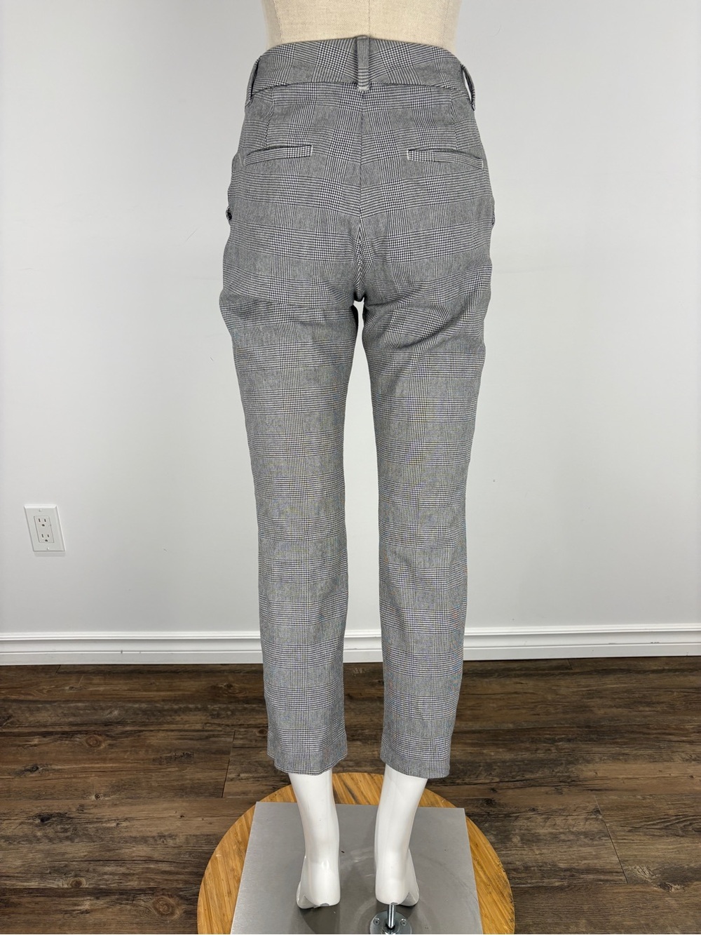 GAP Gray Glen Plaid Tailored Trousers Dark Academia Workwear